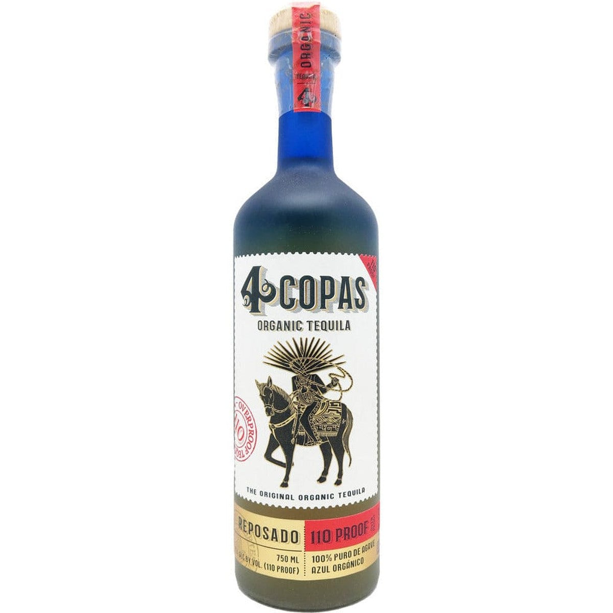 4 Copas Organic Tequila Reposado 110 Proof 750 ml