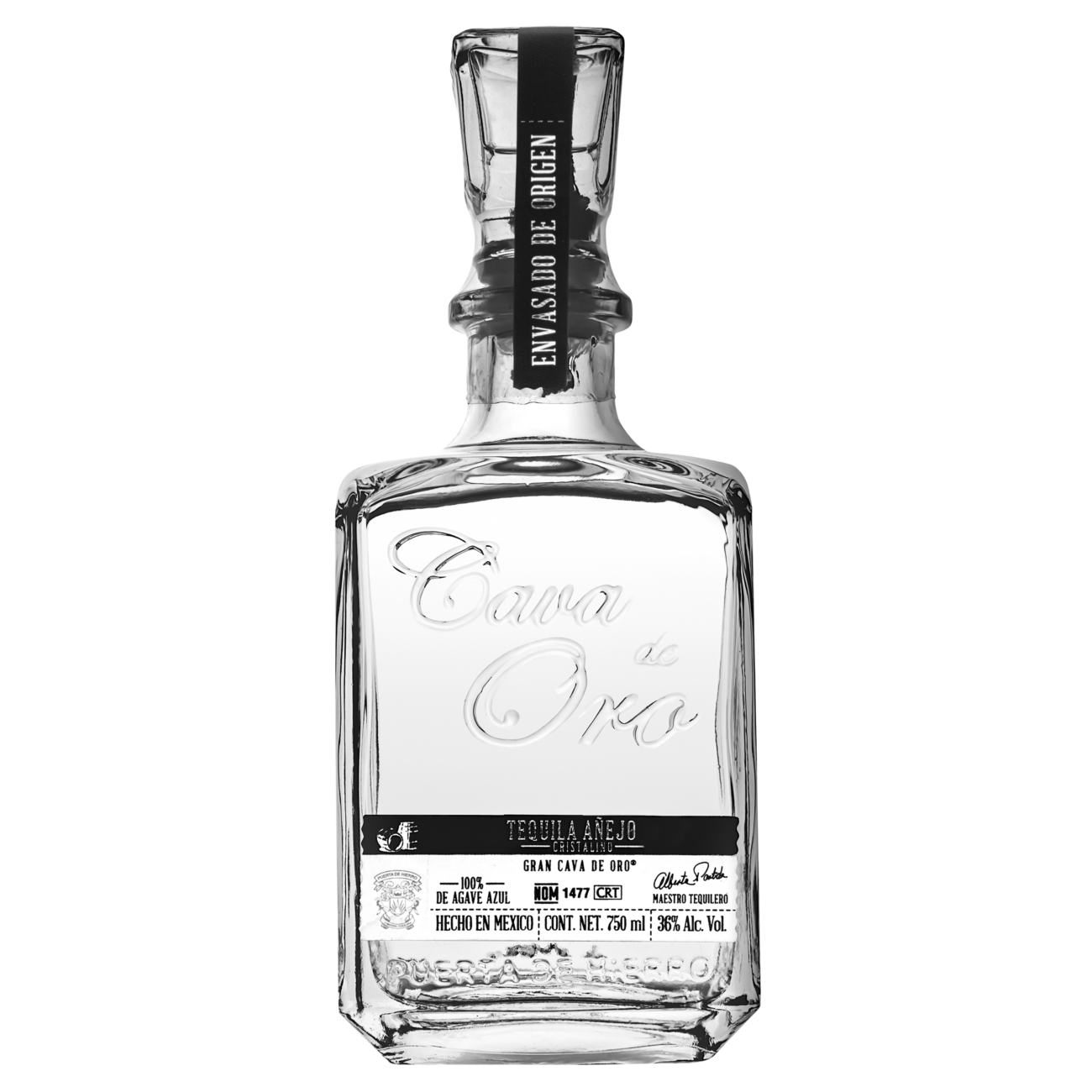 Cava de Oro Tequila Añejo Cristalino 750 ml