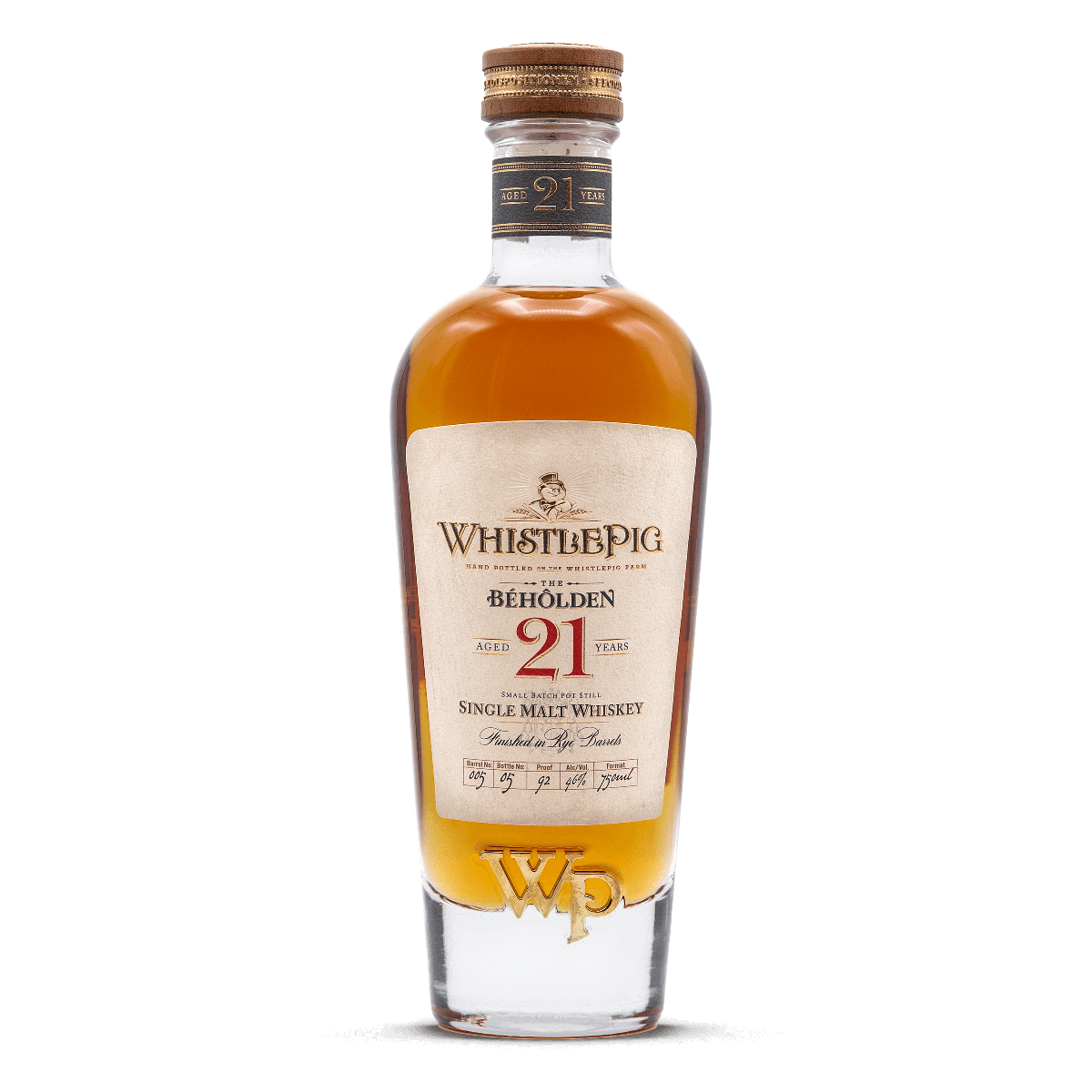 WhistlePig The Beholden Aged 21 Years Single Malt Whiskey 750 ml