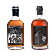 Woodson Raiders 65th Anniversary limited edition duo — silver and Blackout bottles
