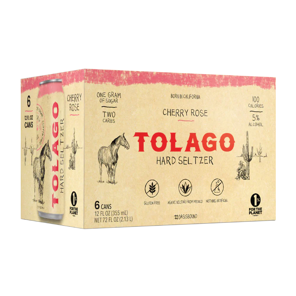 Tolago Cherry Rose Hard Seltzer (6 Pack) 355 ML