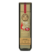 Gold whiskey bar with branding and design elements on a white background
