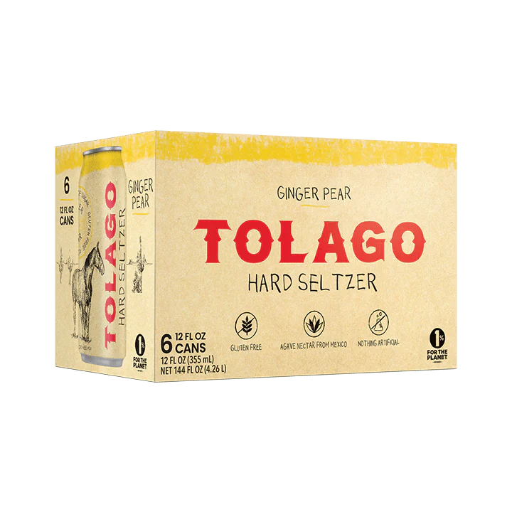 Tolago Ginger Pear Hard Seltzer (6 Pack) 355 ML
