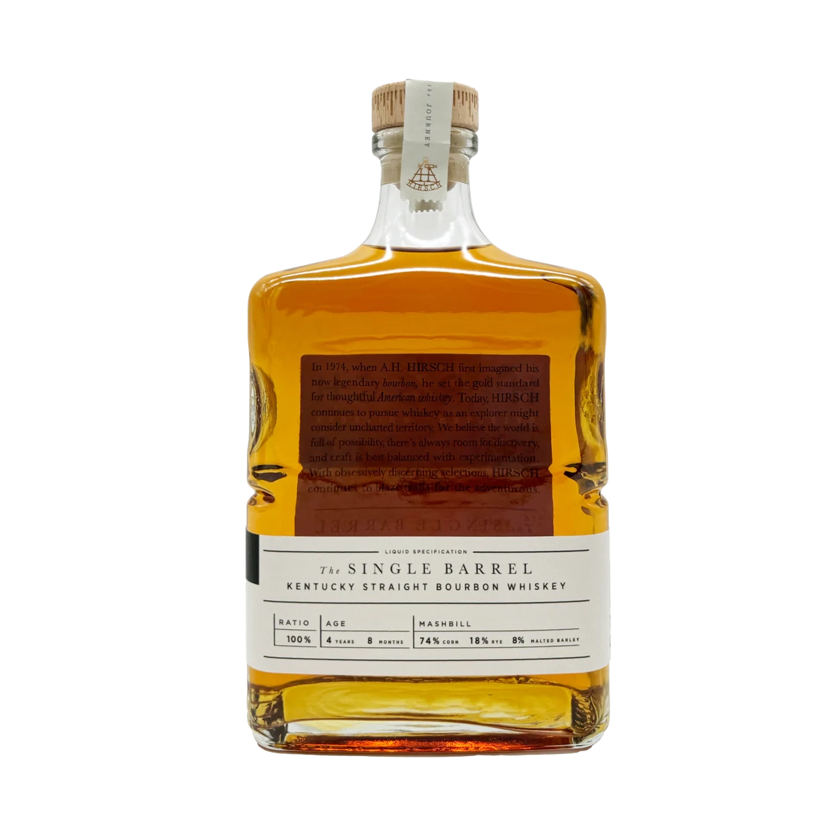 Hirsch The Single Barrel (White) Bourbon Whiskey 750 ml product image 2