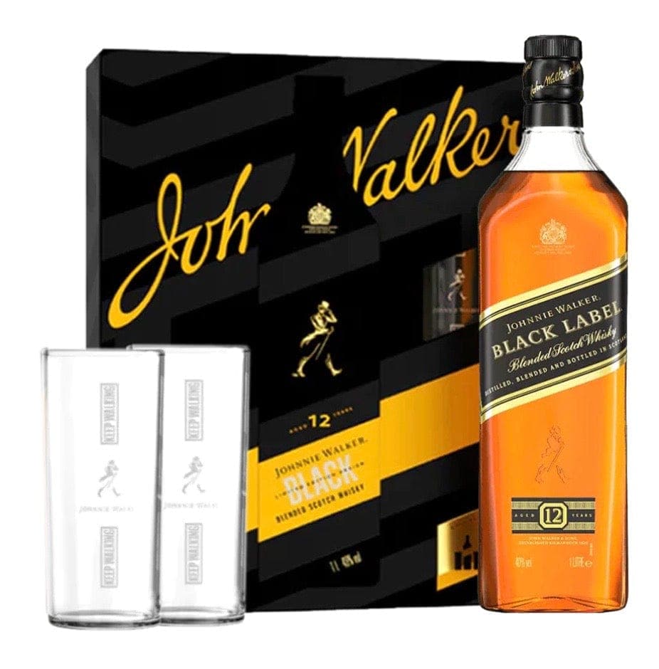 Johnnie Walker Scotch Blended Black Label Gft PK W / Highball Glass 750 ml product image 6