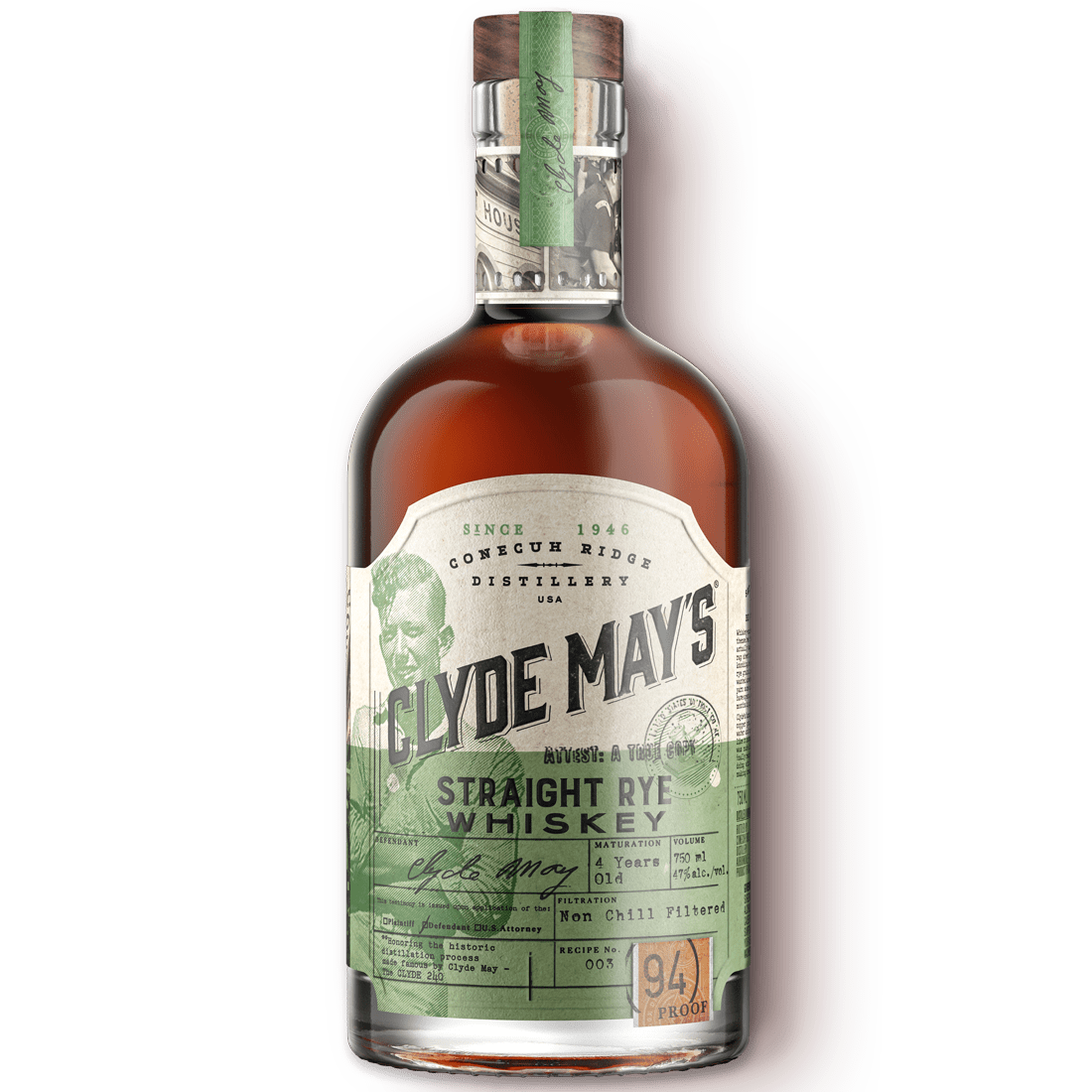 Clyde Mays Straight Rye Whiskey 750 ml