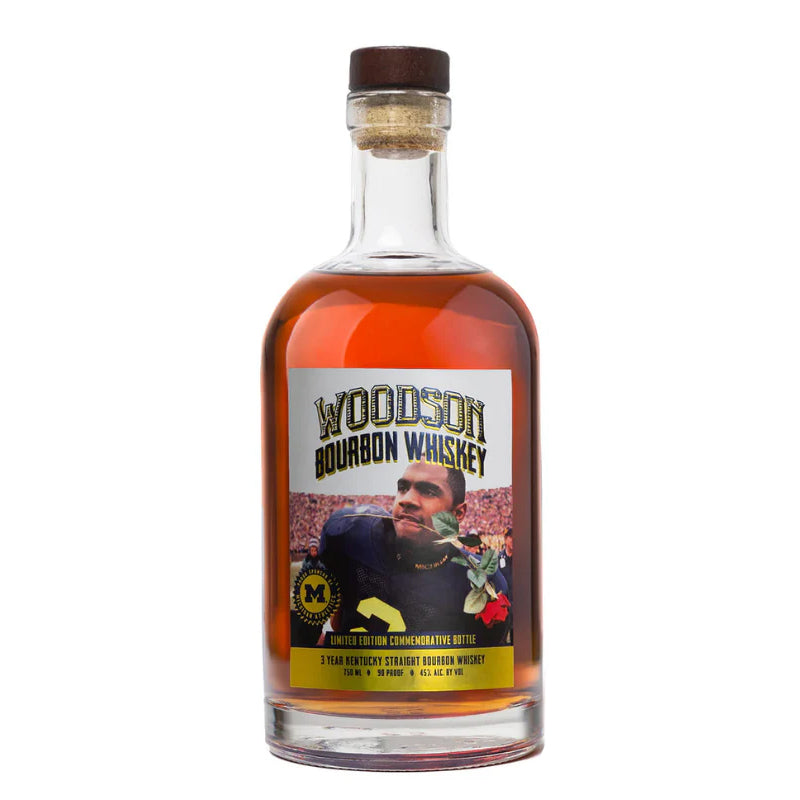 Woodson Whiskey University of Michigan Charles Woodson "Rose In Mouth" Limited Edition Commemorative 3 year 750 ml