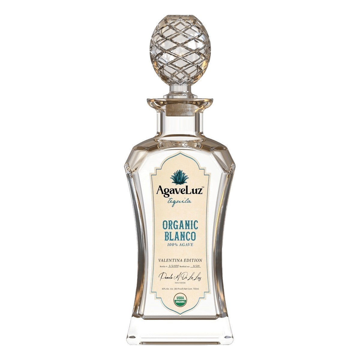 AgaveLuz Organic Blanco Tequila Valentina Edition 700 ml