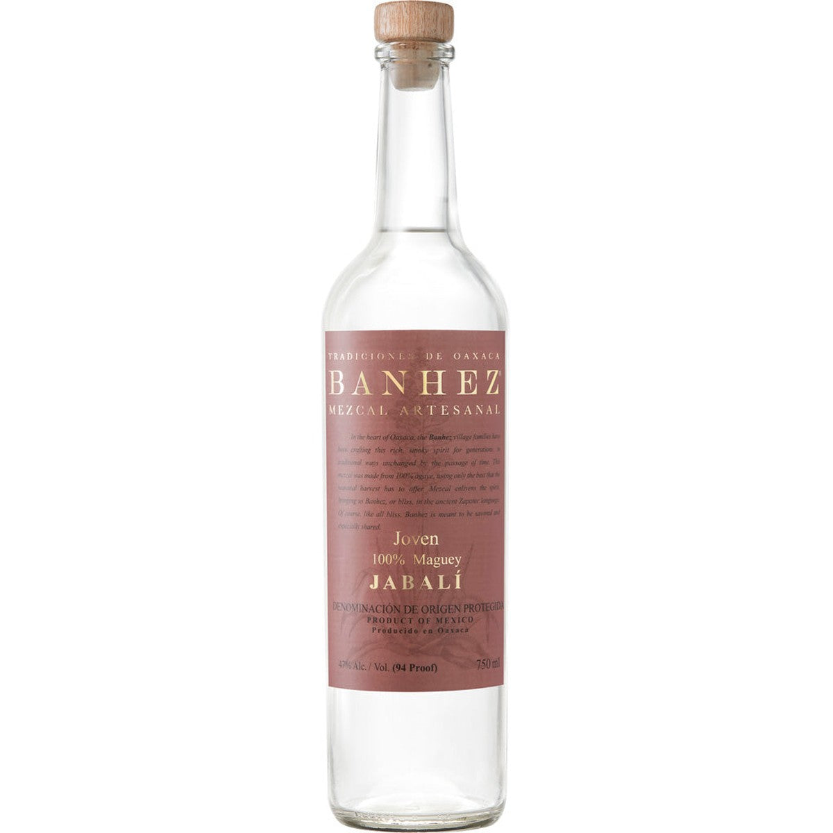 Banhez Mezcal Artesanal Joven Jabali Maguey