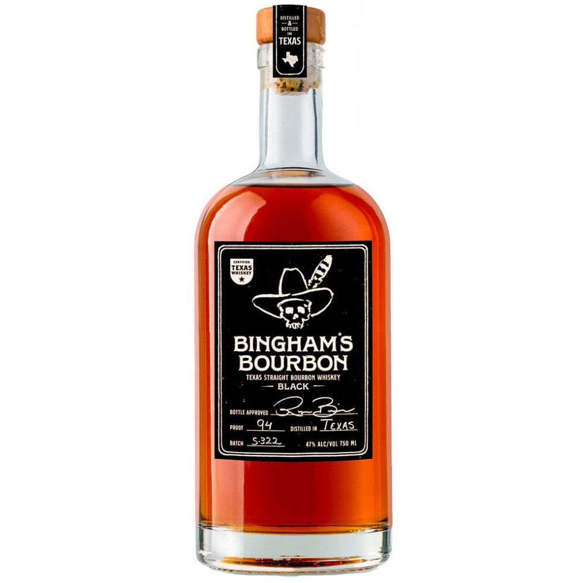 Bingham's Black Texas Straight Bourbon Whiskey 5 Yr