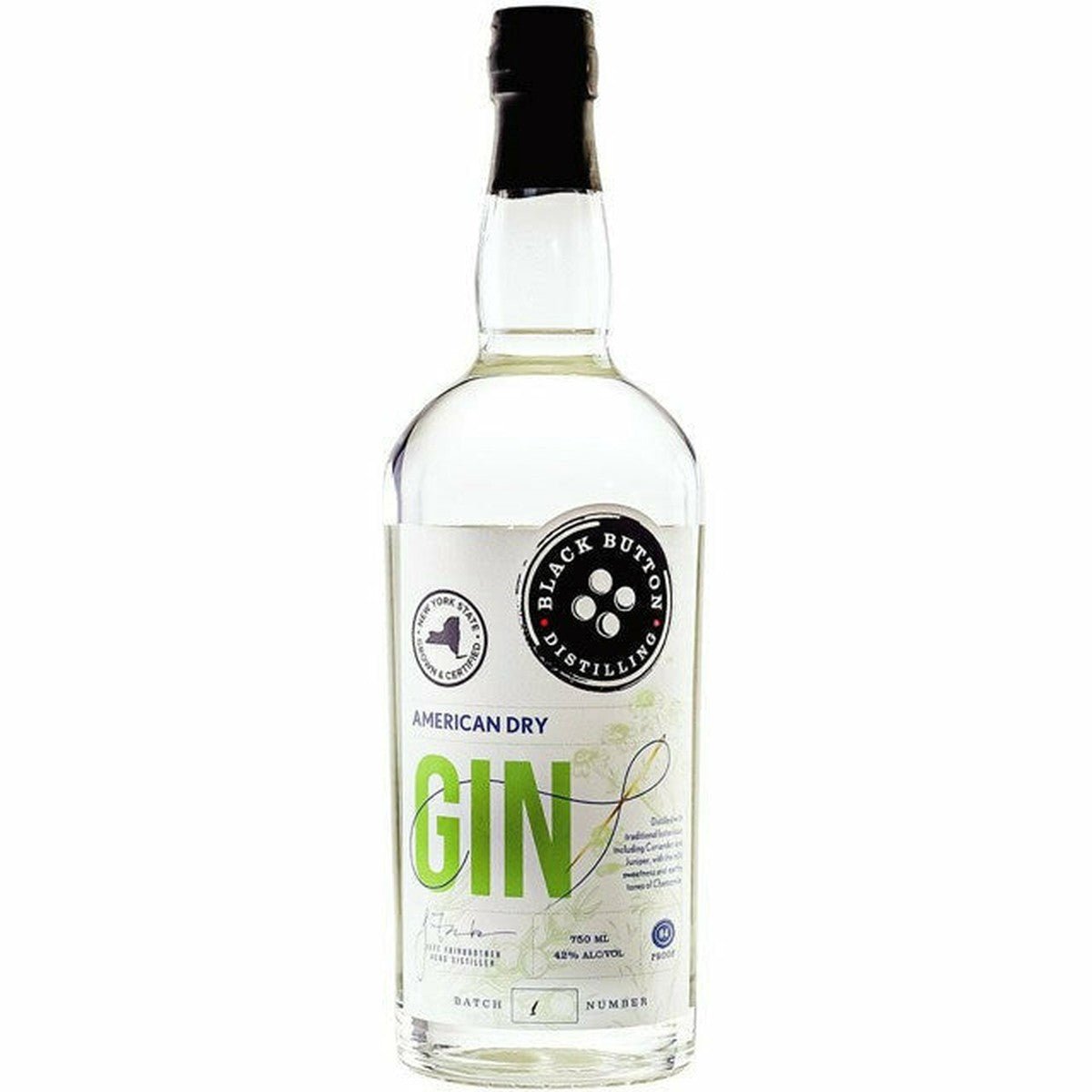 Black Button American Dry Gin 750 ml