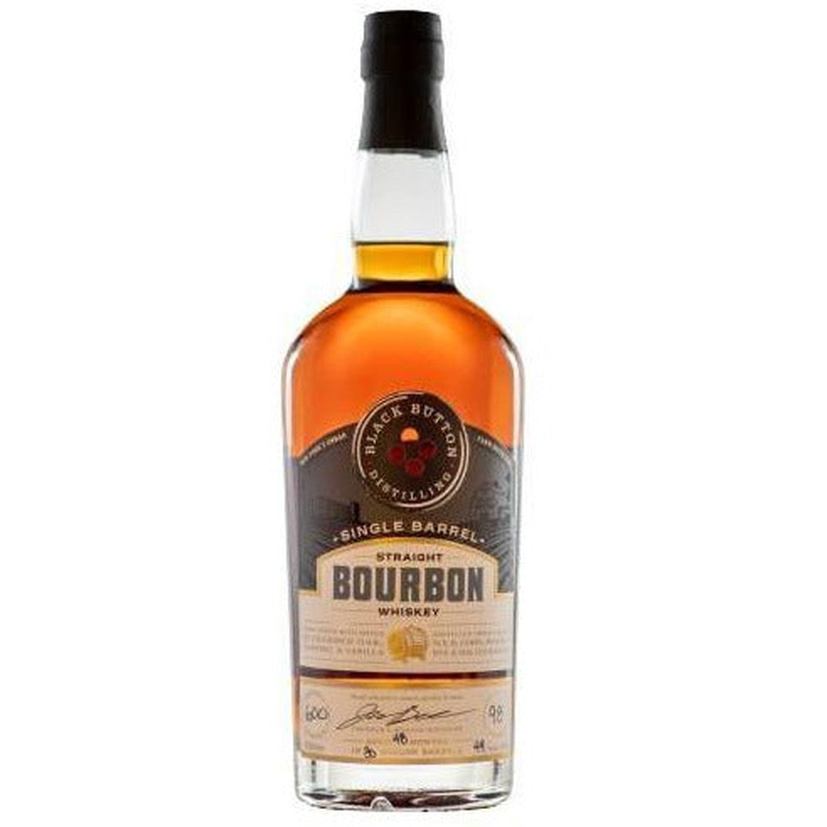 Black Button Cask Strength Single Barrel Straight Bourbon Whiskey 750 ml