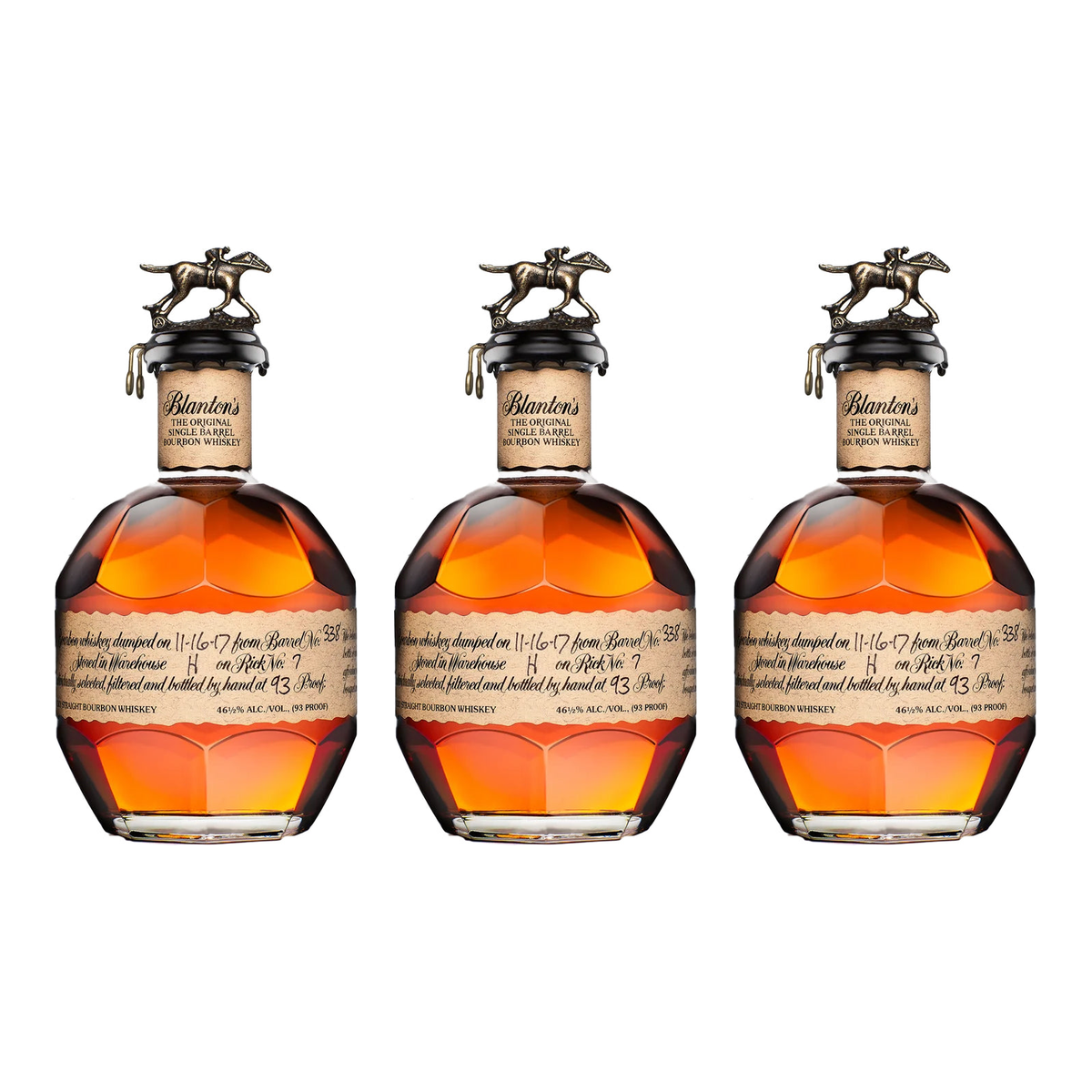Blanton's Original Single Barrel Bourbon 3-Pack 3 x 700 ml