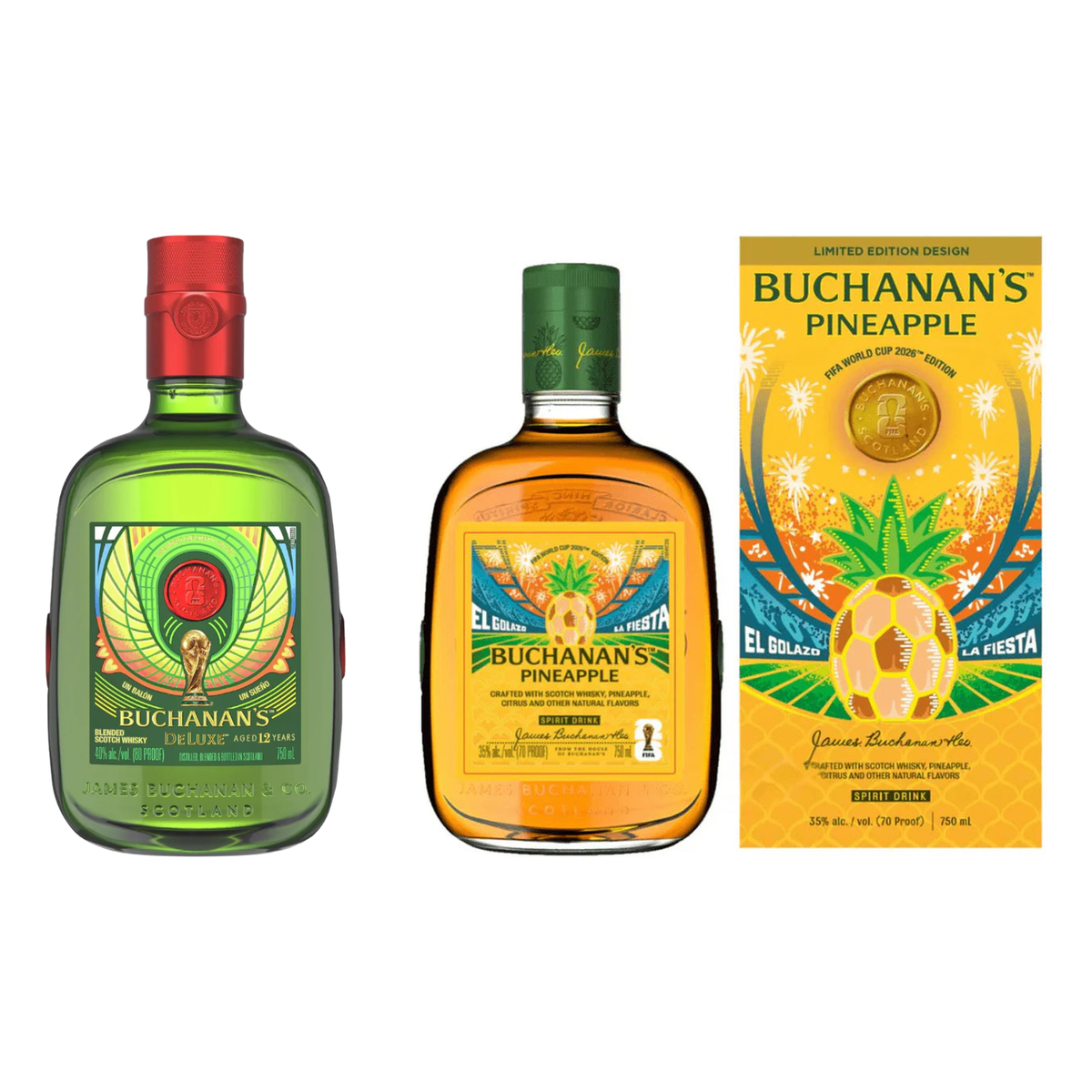 Buchanan's FIFA World Cup 2026 Bundle - DeLuxe 12 & Pineapple 2 x 750 ml