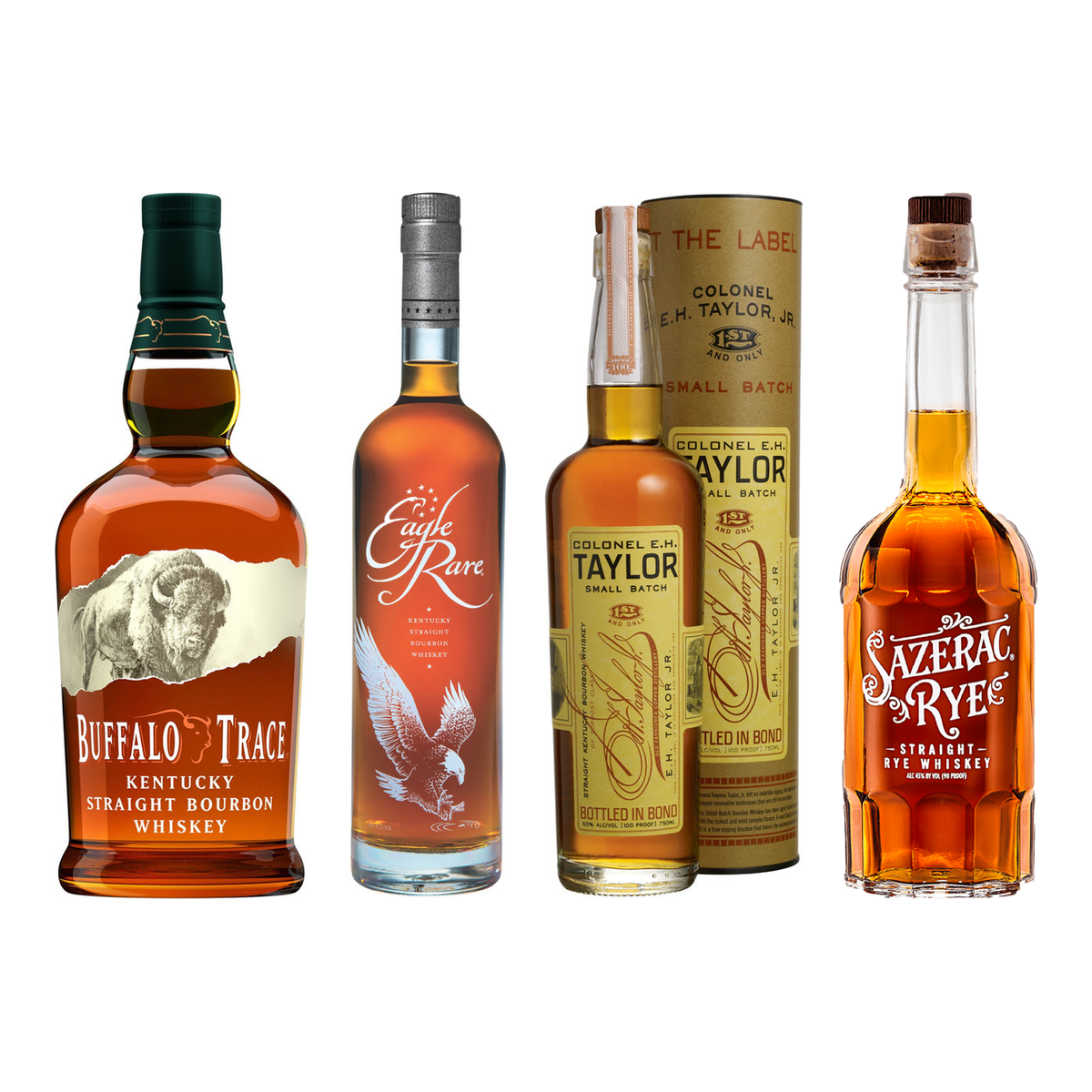Buffalo Trace Distillery Bundle - Buffalo Trace, Eagle Rare, E.H. Taylor & Sazerac Rye 4 x 750 ml