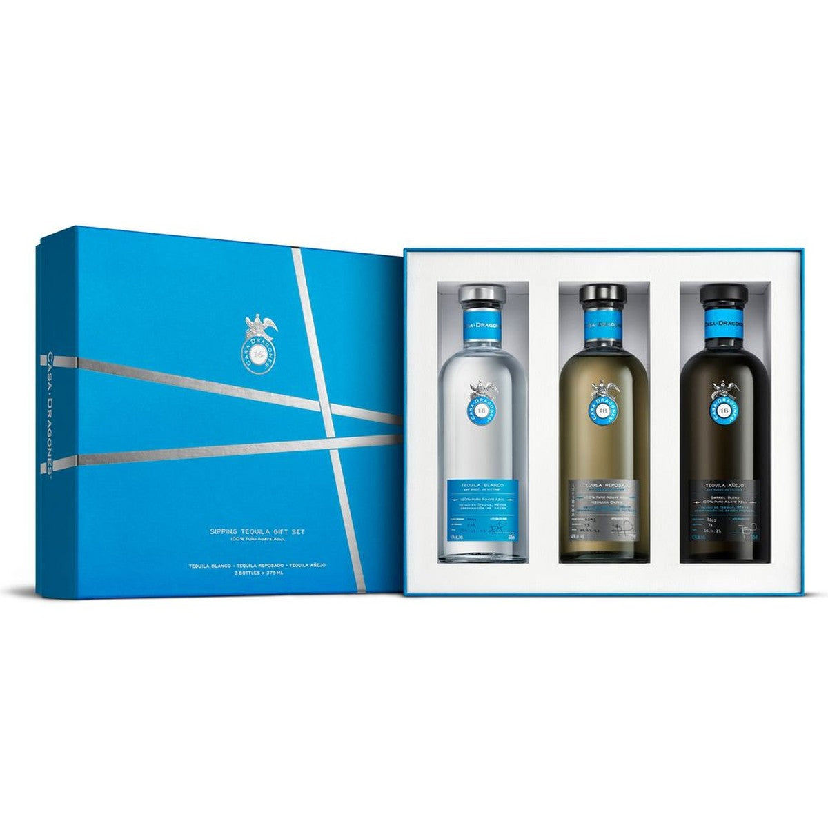 Casa Dragones Sipping Tequila Gift Set Blanco Repo and Añejo 375 ml