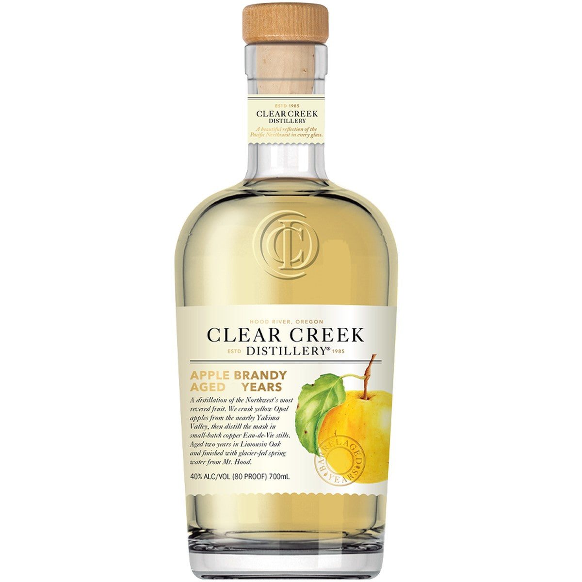 Clear Creek Distillery White Label Apple Brandy 2 year
