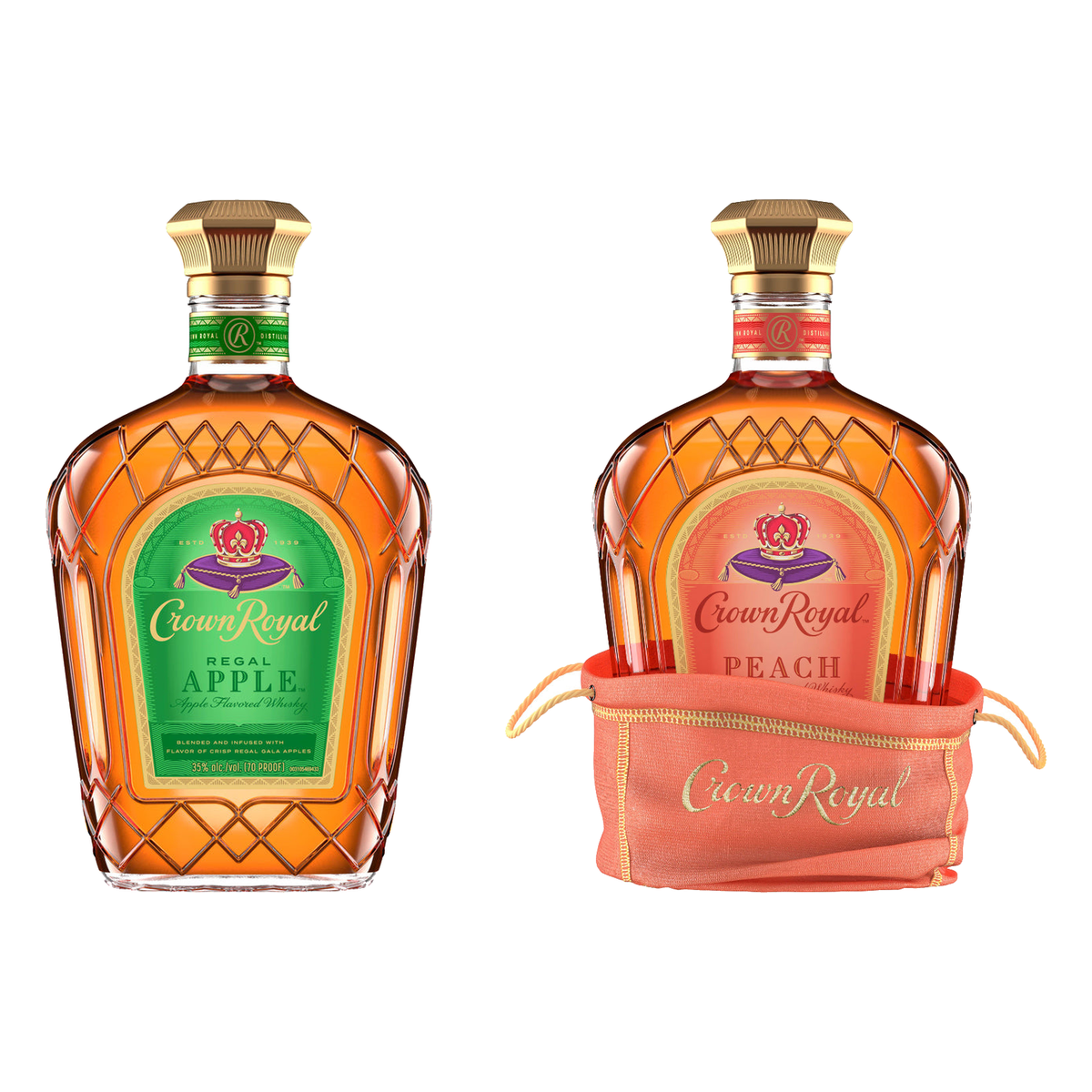 Crown Royal Regal Apple & Peach Bundle 2 x 750 ml