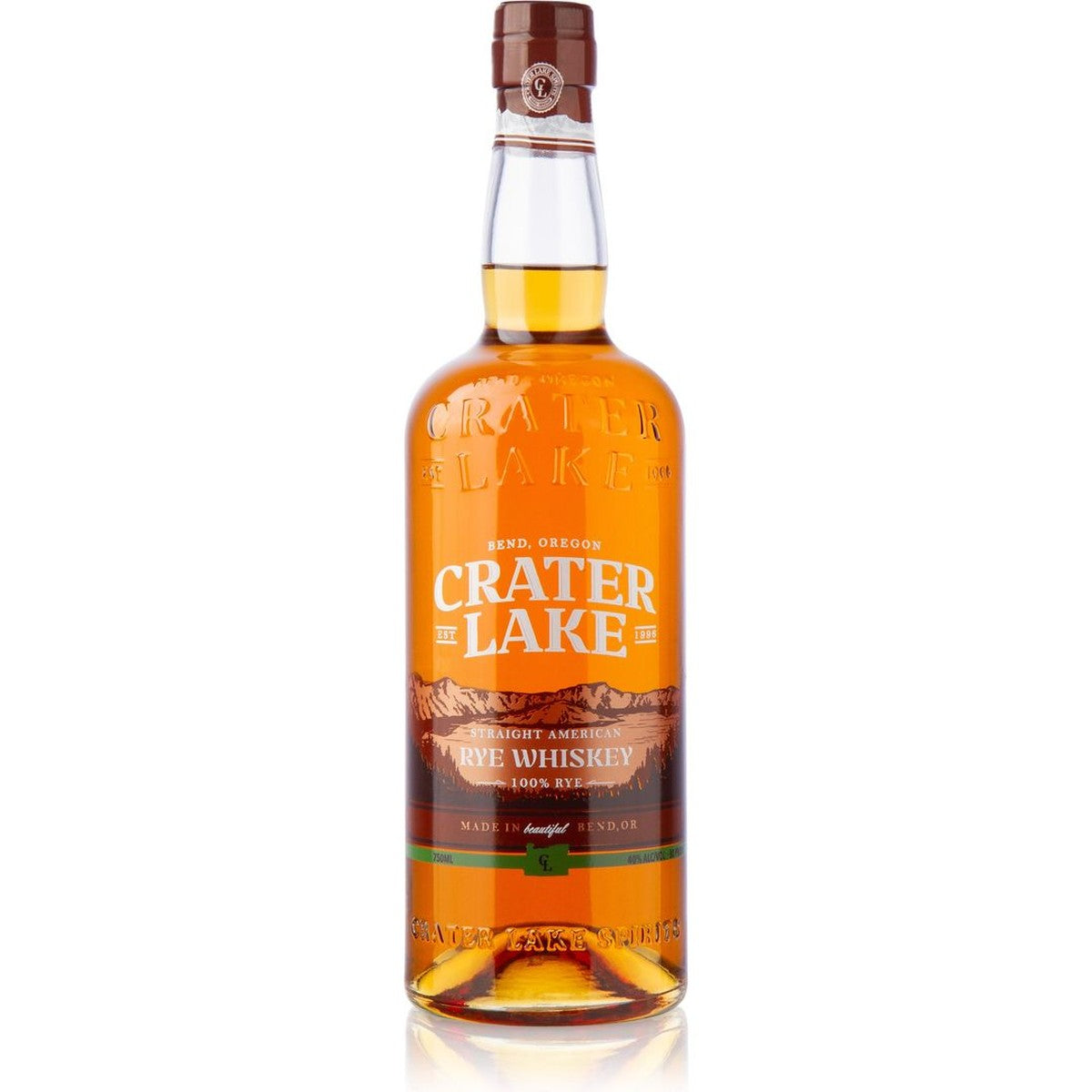 Crater Lake Straight American Rye Whiskey 80 Proof 750 ml