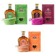 Crown Royal x Juicy Couture Bundle — Peach, Regal Apple, Blackberry 750ml with velour bags and boxes