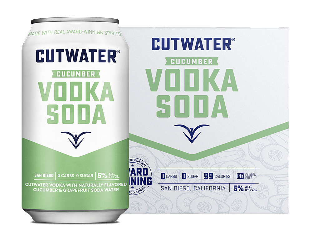 Cutwater Cucumber vodka soda 4 pack cans 355mlx4