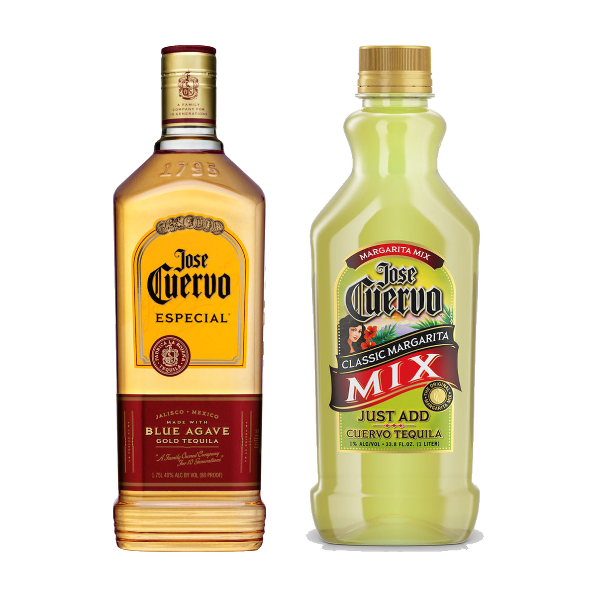 Jose Cuervo Margarita Kit - 1.75 L Gold & Margarita Mix 1.75 L + 1 L