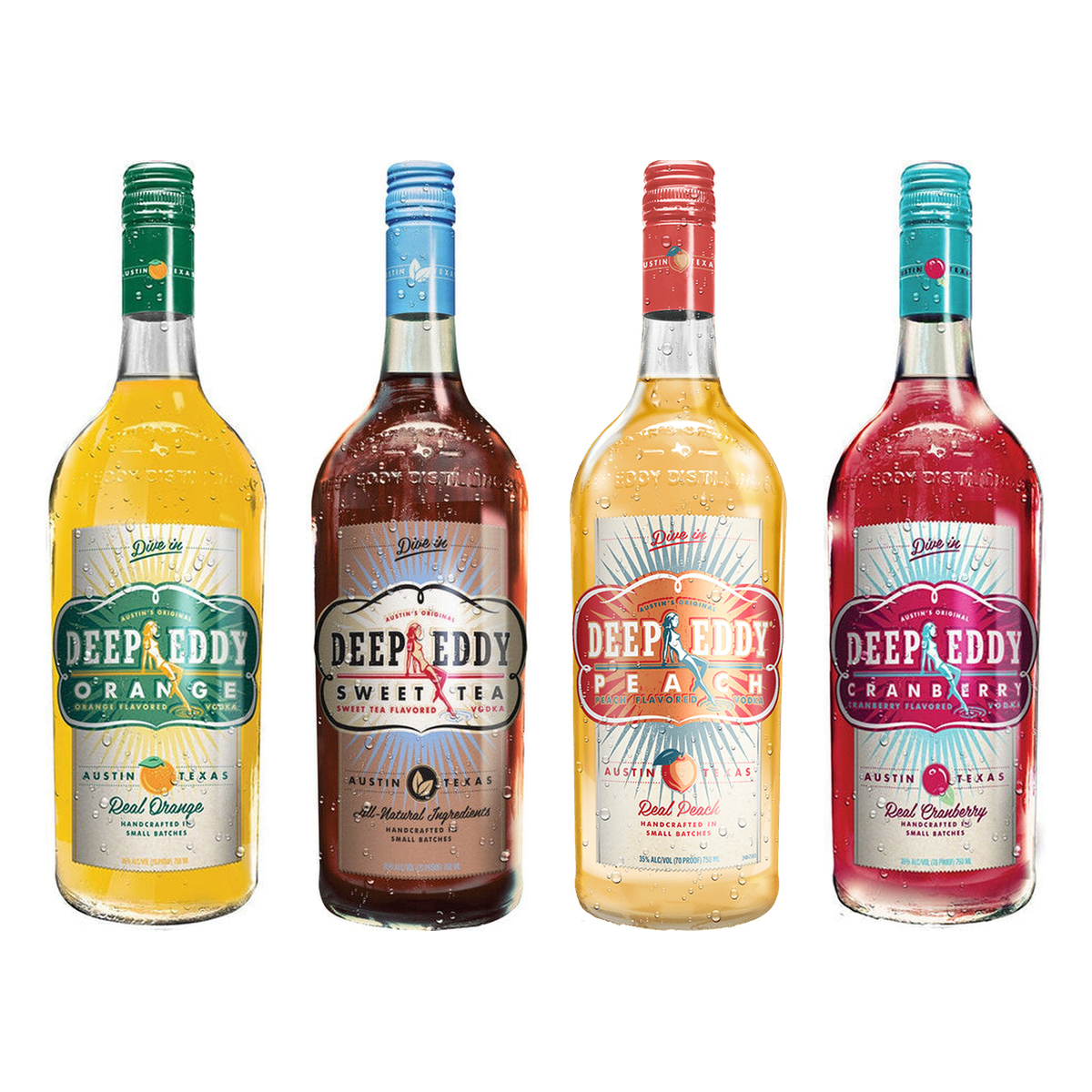 Deep Eddy Vodka Bundle - Orange, Sweet Tea, Peach & Cranberry 4 x 750 ml