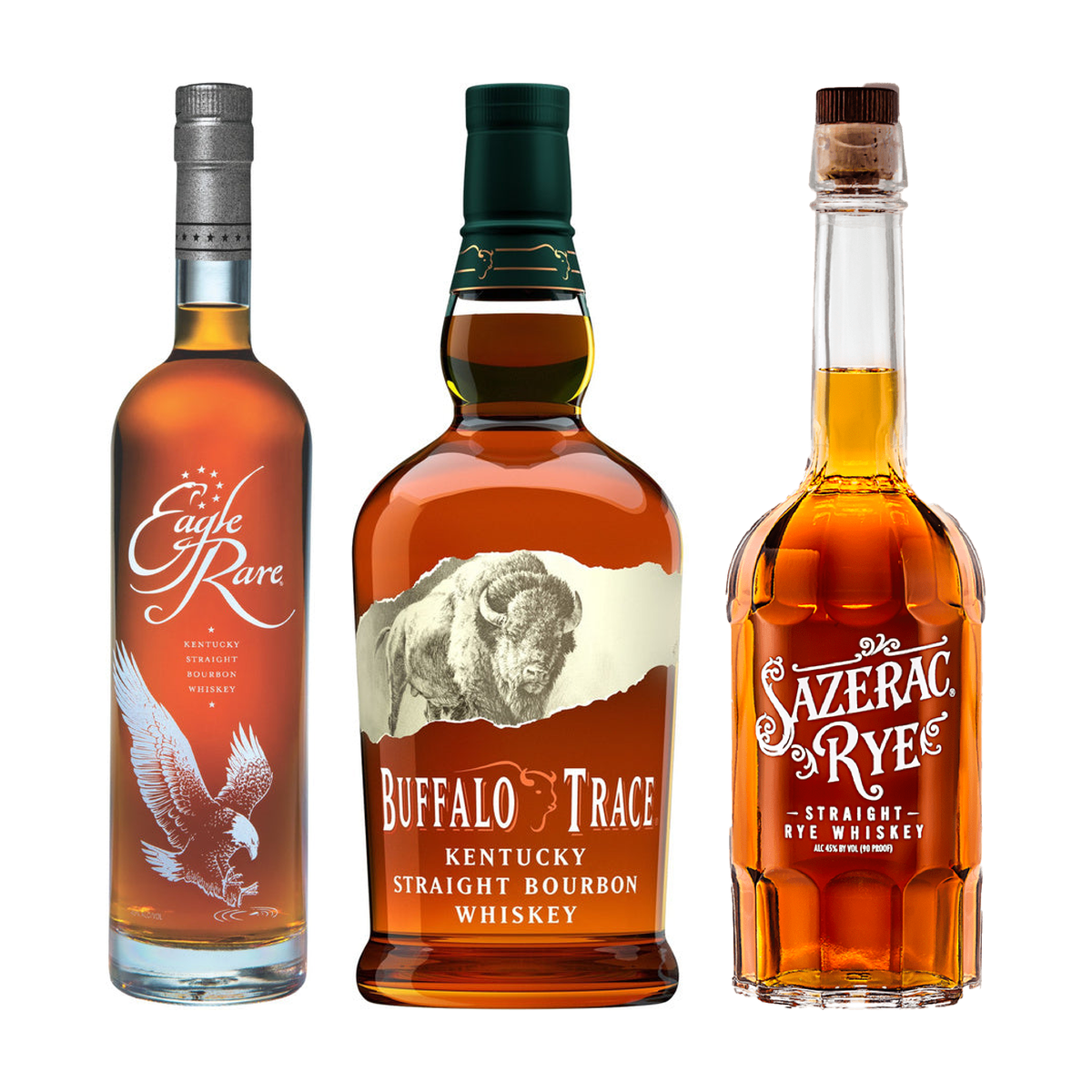 Eagle Rare, Buffalo Trace & Sazerac Rye Bundle 3 x 750 ml