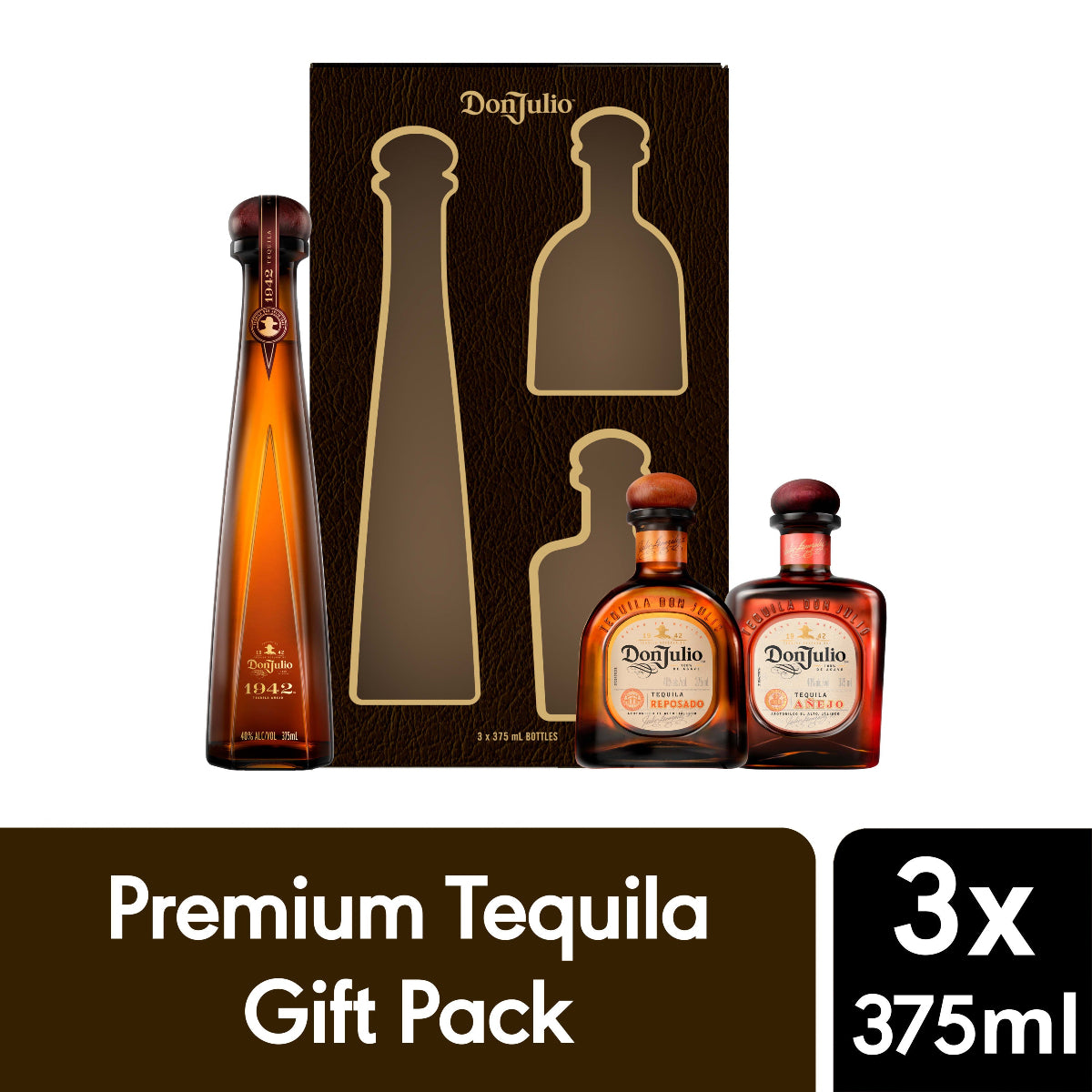 Don Julio Tequila Collection Pack with 1942, Reposado, and Añejo, Bottles 3 Pack