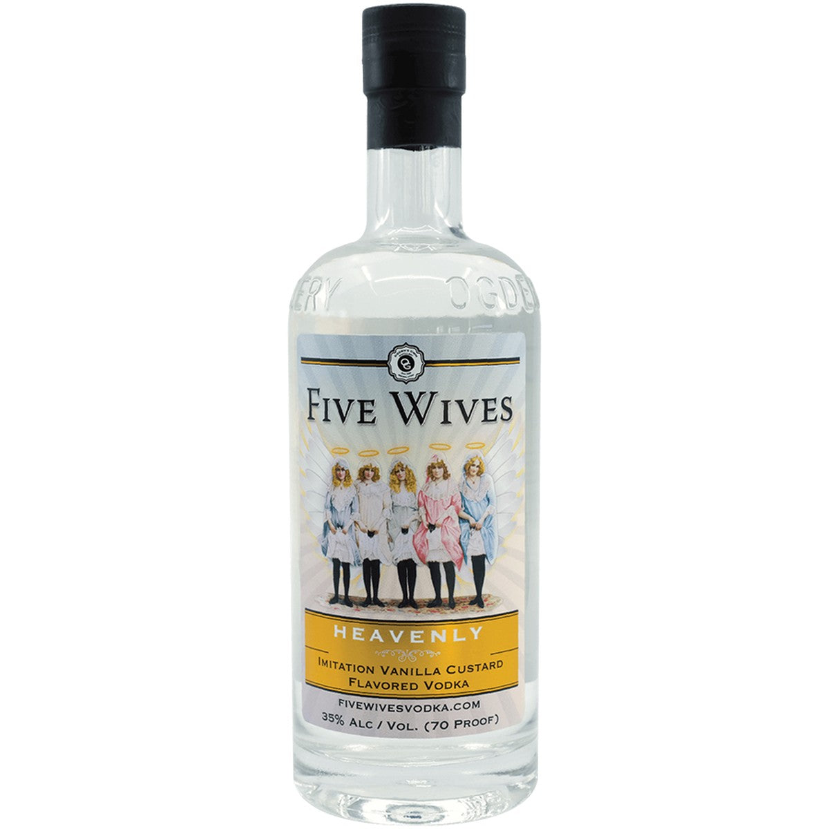Five Wives Heavenly Vanilla custard flavored Vodka 35% Alc/Vol 70 Proof