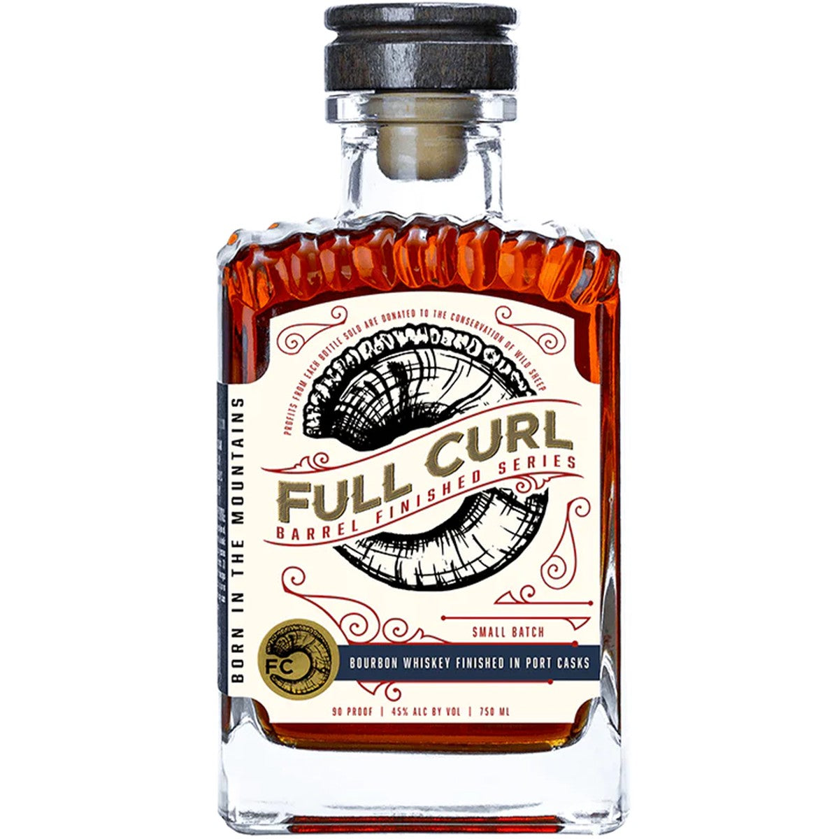 Full Curl Barrel Finished Series Small Batch Bourbon Whiskey in Port Casks 750 ml