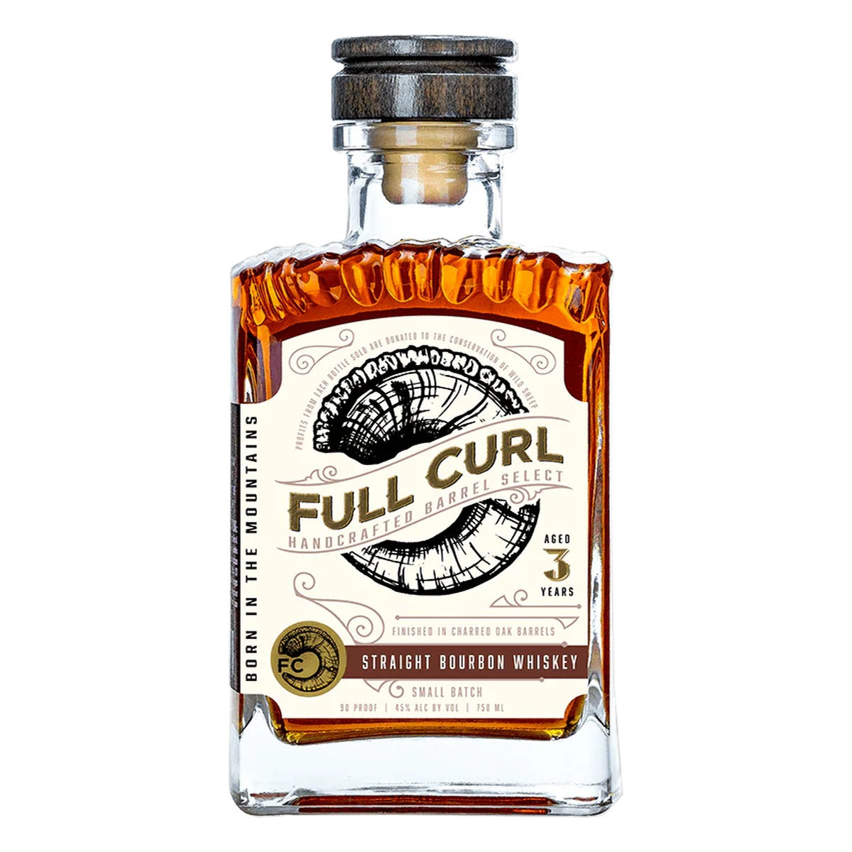 Full Curl Straight Bourbon Whiskey Small Batch 3 year