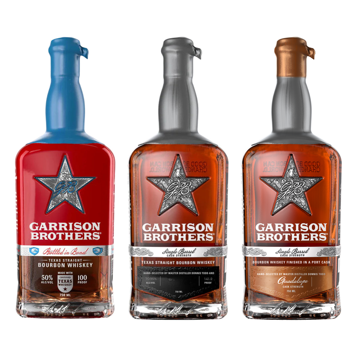 Garrison Brothers Texas Bundle - Bottled in Bond, Cask Strength & Guadalupe 3 x 750 ml