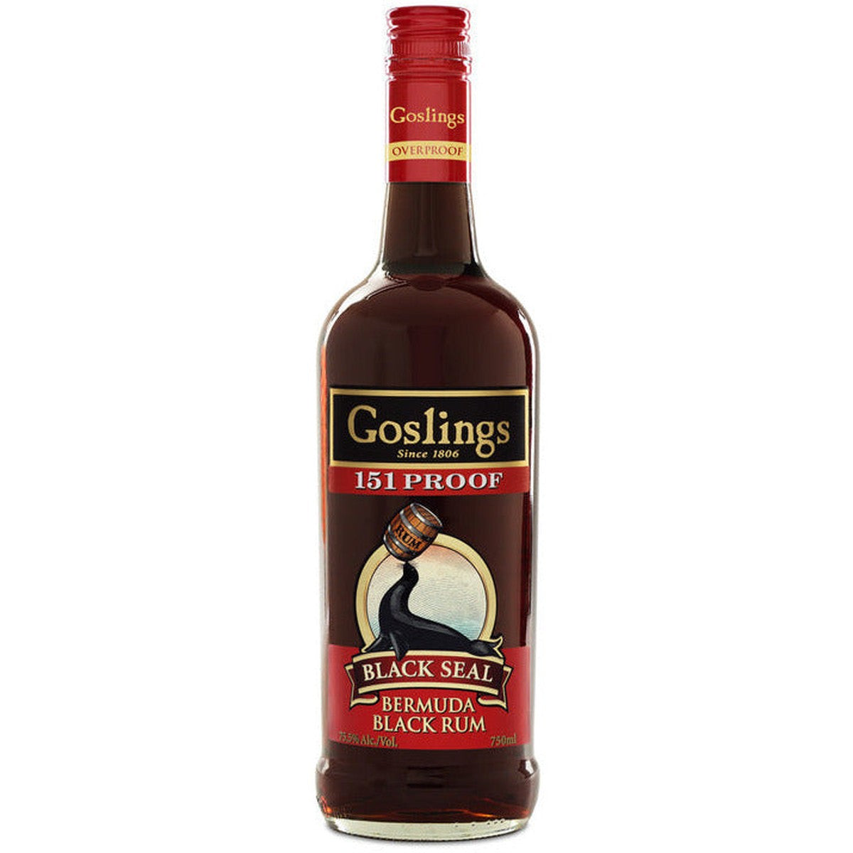 Goslings Black Seal 151 proof Rum 750 ml