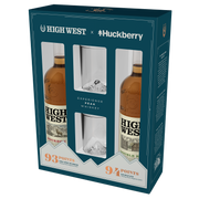 High West Distillery Straight Rye and Bourbon Huckleberry Whiskey/ w glasses