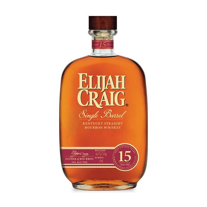 Elijah Craig 15 Year Old Single Barrel Kentucky Straight Bourbon Whiskey 750 ml