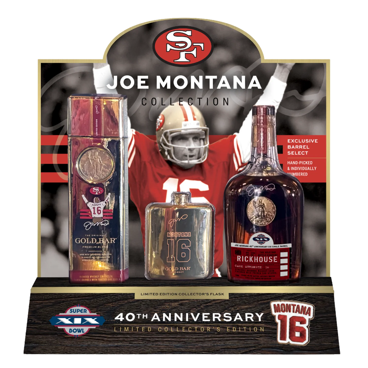 Gold Bar Joe Montana Collection 40th Anniversary Gift Set 750 ml