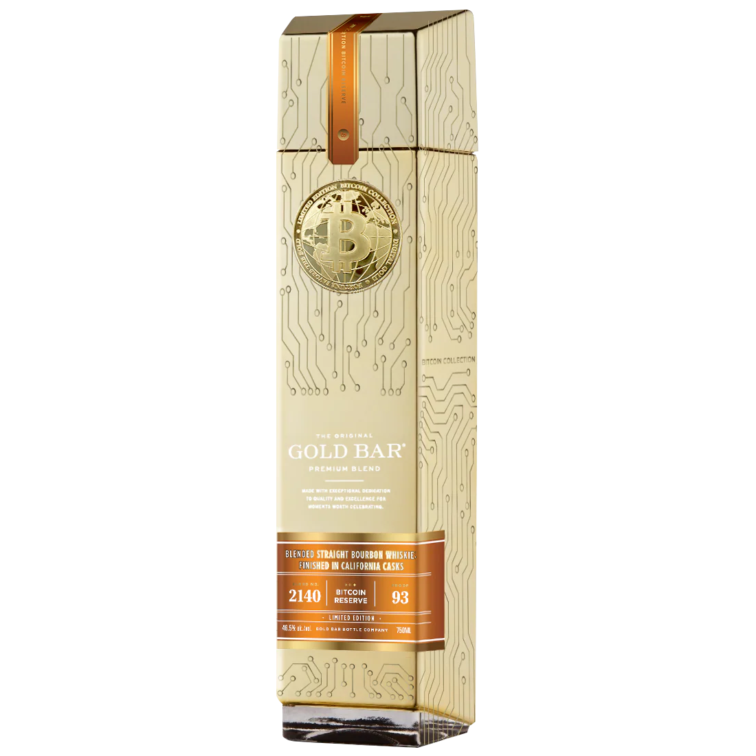 Gold Bar Bitcoin Reserve Bourbon Whiskey 750 ml