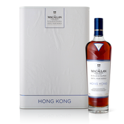 Macallan Hong Kong whisky bottle and box on a white background