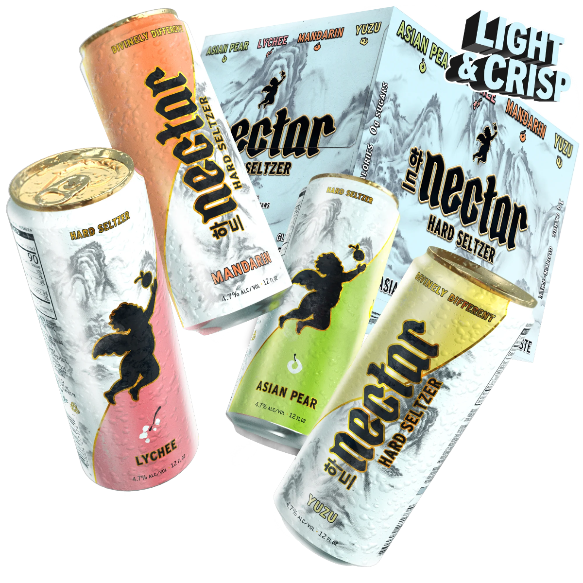Nectar Unique Asian Flavor Hard Seltzer 12oz 12 Pack
