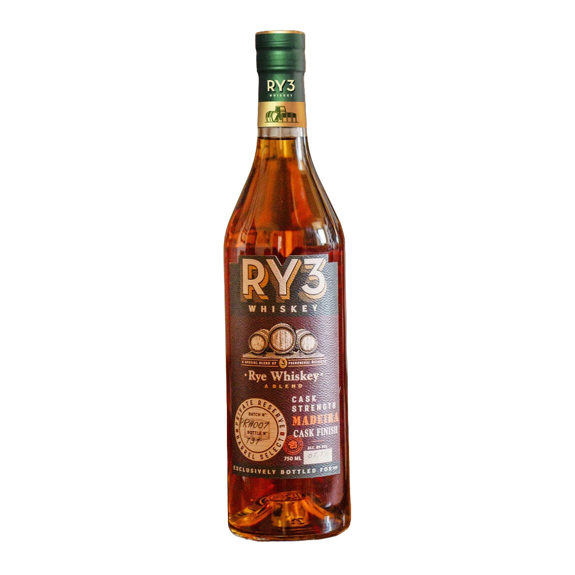 RY3 Madeira Cask Cask Strength Rye Whiskey 750 ml