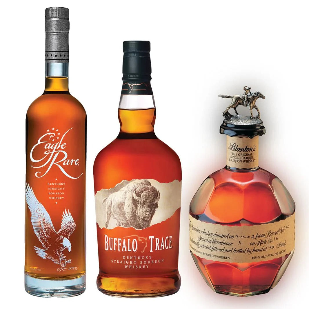Buffalo Trace, Blanton’s & Eagle Rare Bourbon 3-Bottle Combo Pack 1