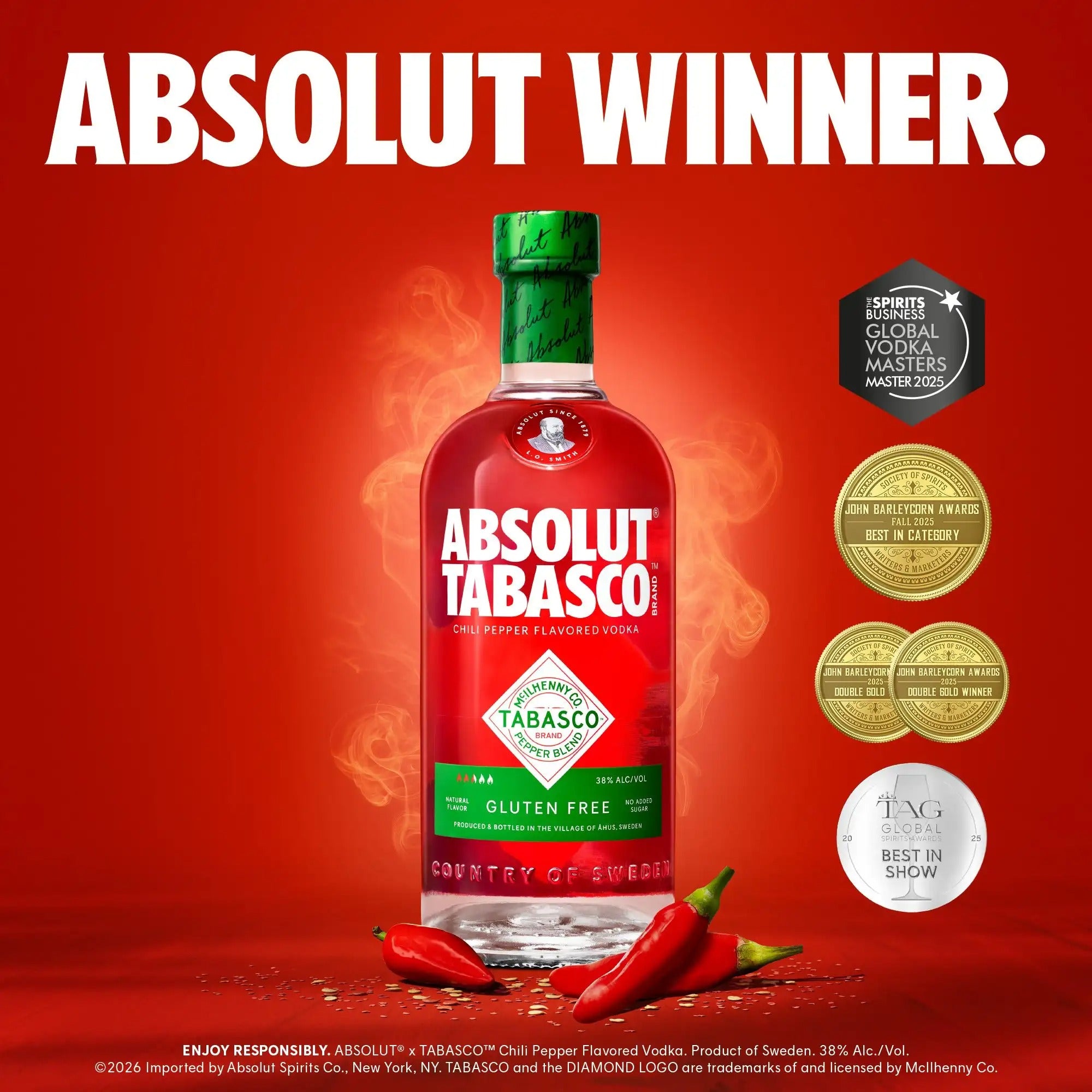 Absolut Tobasco Chili Pepper Vodka 750 ml product image 2