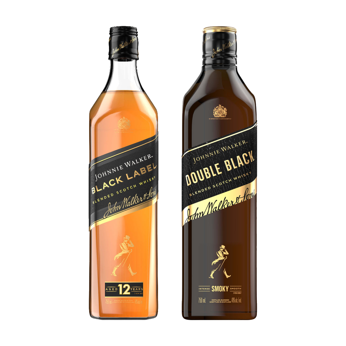 Johnnie Walker Black & Double Black Bundle 2 x 750 ml