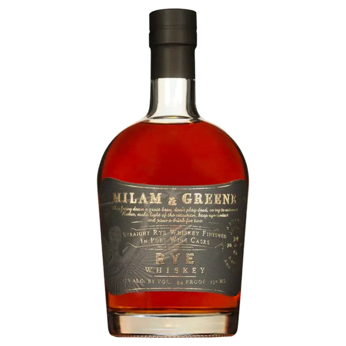Milam and Greene Port Wine Cask Finish Straight Rye Whiskey 750 ml
