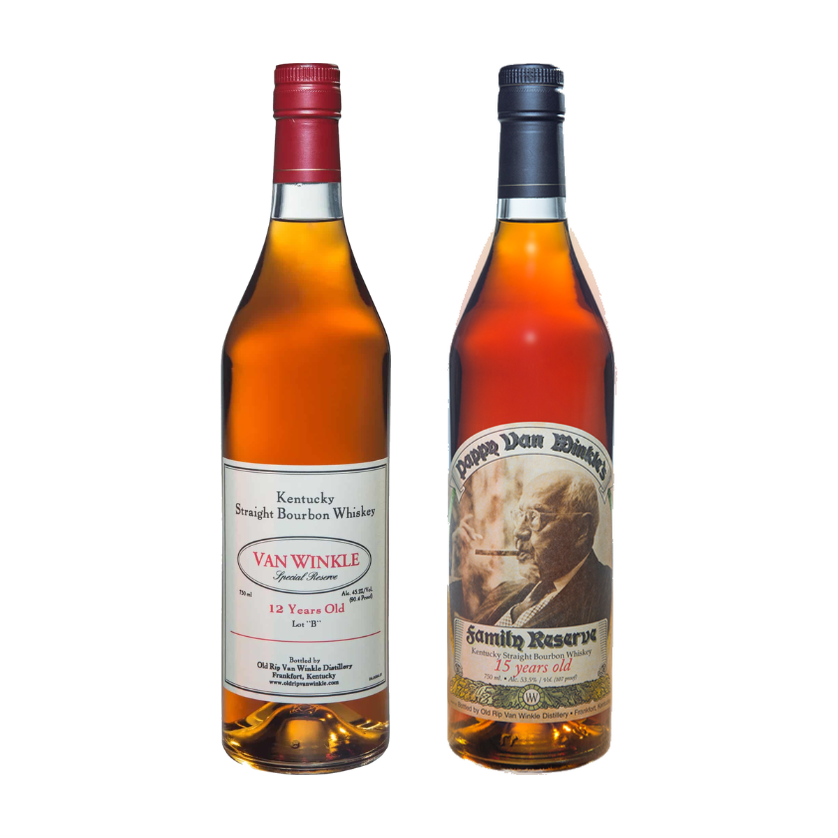 Pappy Van Winkle 12 Year & 15 Year Bundle 2 x 750 ml
