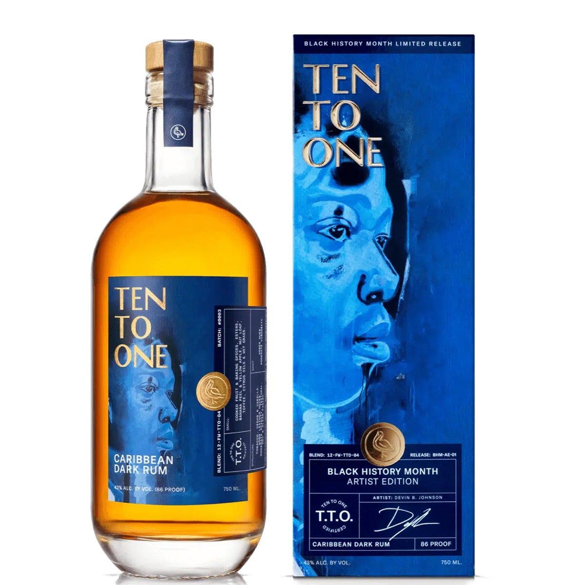 Ten To One Rum Black History Month Artist Devin B Johnson Edition 750 ml