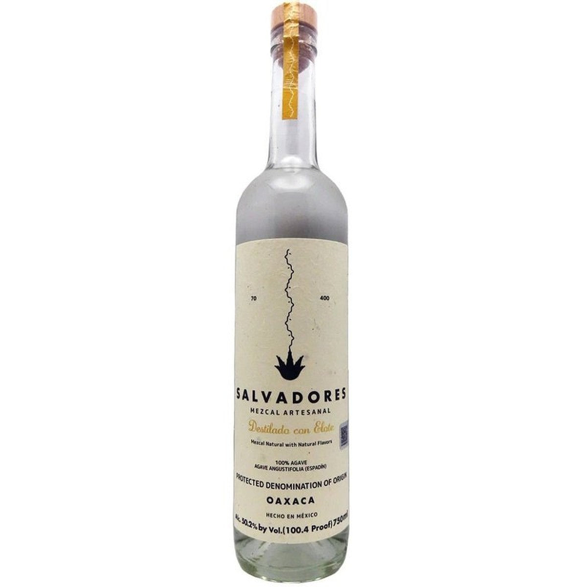 Salvadores Mezcal Artesanal Destilado Con Elote 750 ml