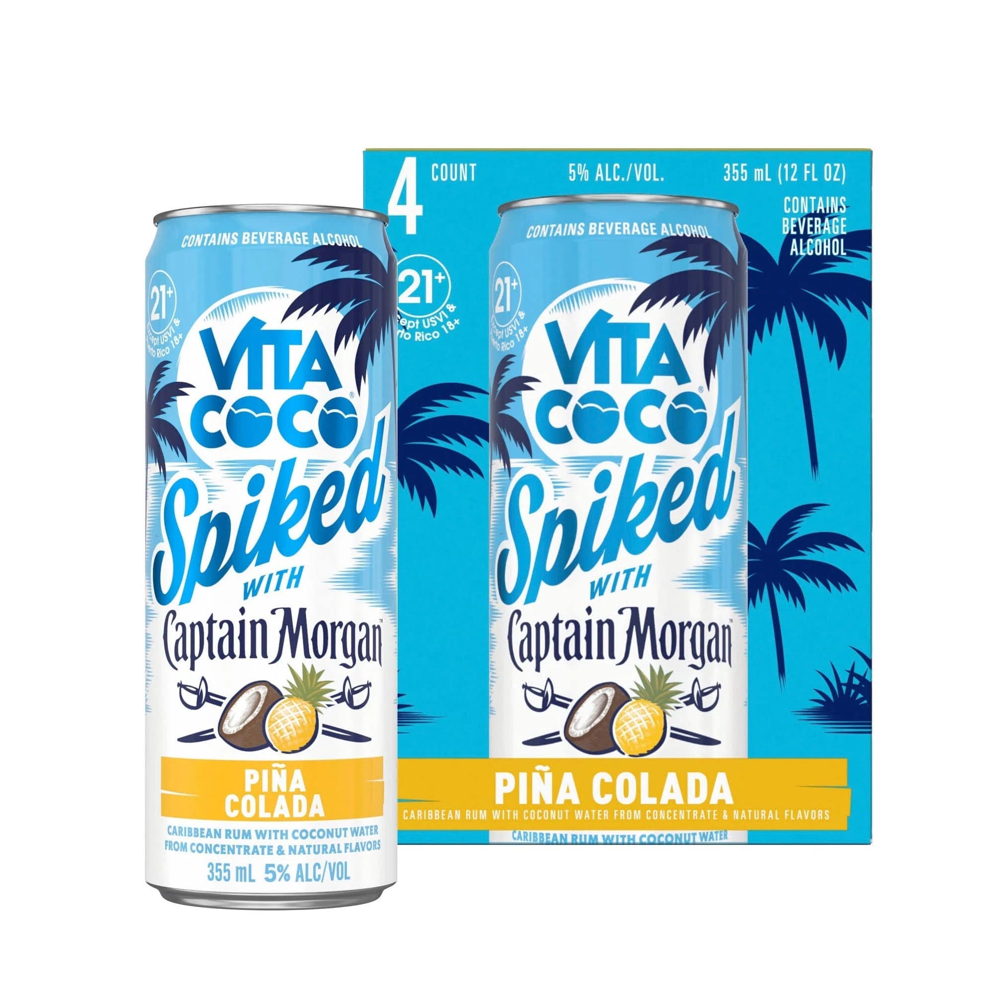 Vita Coco Spiked With Captain Morgan Pina Colada (4 Pack)