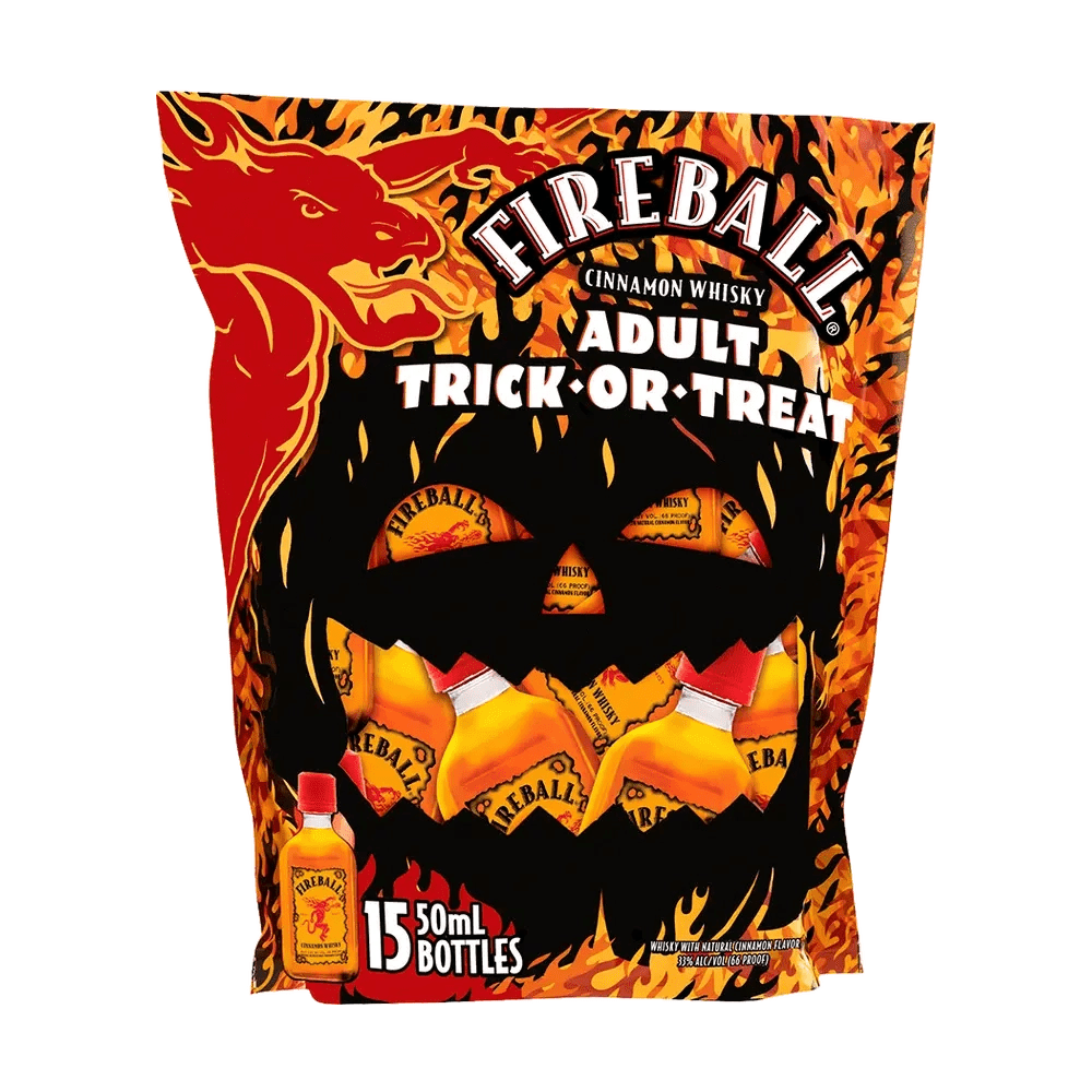 Fireball Cinnamon Adult trick or treat gift set bag 15 x 15 x 50ml